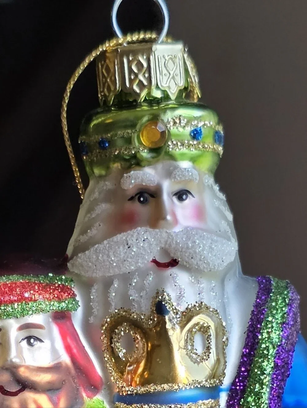 Blown Glass Three Wise Men Nativity Ornament - Multicolor